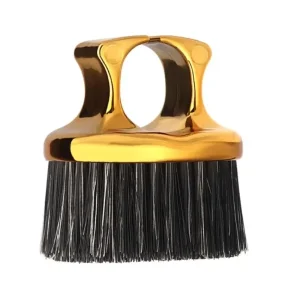 Cepillo tipo anillo dorado metalizado ergonómico para limpieza de degradados.