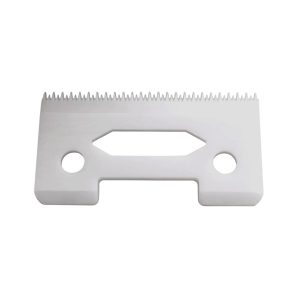 Cuchilla móvil de cerámica blanca microdentada modelo C-7W para máquinas de corte profesionales.