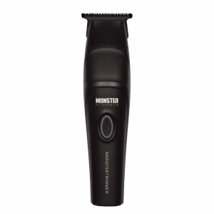 Trimmer profesional MonsterTrimmer color negro con cuchilla T-Wide de acero inoxidable.