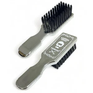 Par de cepillos pulidores plateados Hanqian para barbería profesional.