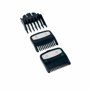 Kit de 3 guías premium negras con clip metálico en empaque blíster para medidas 1.5mm, 3mm y 4.5mm.