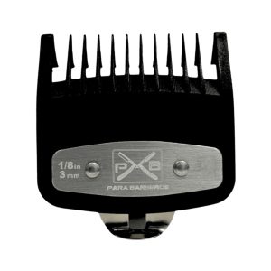 Guía premium profesional #1 de 3mm (1/8in) con clip metálico de seguridad y logo de Para Barberos.
