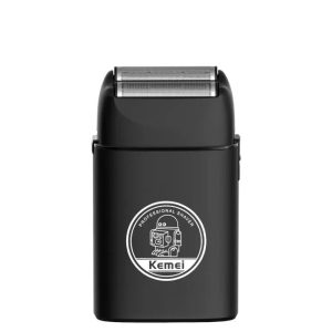 Afeitadora profesional Kemei KM-H73 con carcasa transparente y pantalla digital LED.