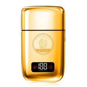 Afeitadora profesional transparente Kemei KM-TX3 con pantalla LCD y doble cabezal de titanio.