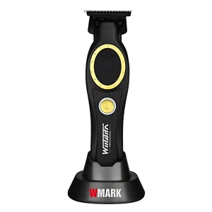 Terminadora profesional WMARK NG-7230 color negro mate en su base de carga.