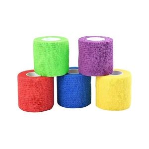 Rollos de cinta cubre grip de diferentes colores (negro, azul, rojo, camuflaje) para máquinas de tatuar.