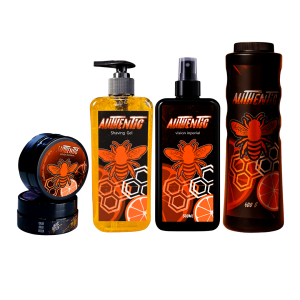 Combo Full Care Authentic Vision Imperial que incluye talco de 400g, shaving gel y after shave de 500ml, y dos pomadas de estilizado.